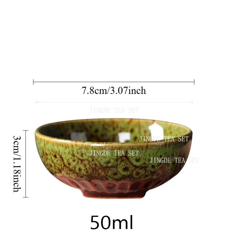 50ml Kiln Made Tea Cups Utensils Single Master Cup Ceramic Tea Cup Small Capacity Tea Bowl Drinking Utensils Teaset Accessories