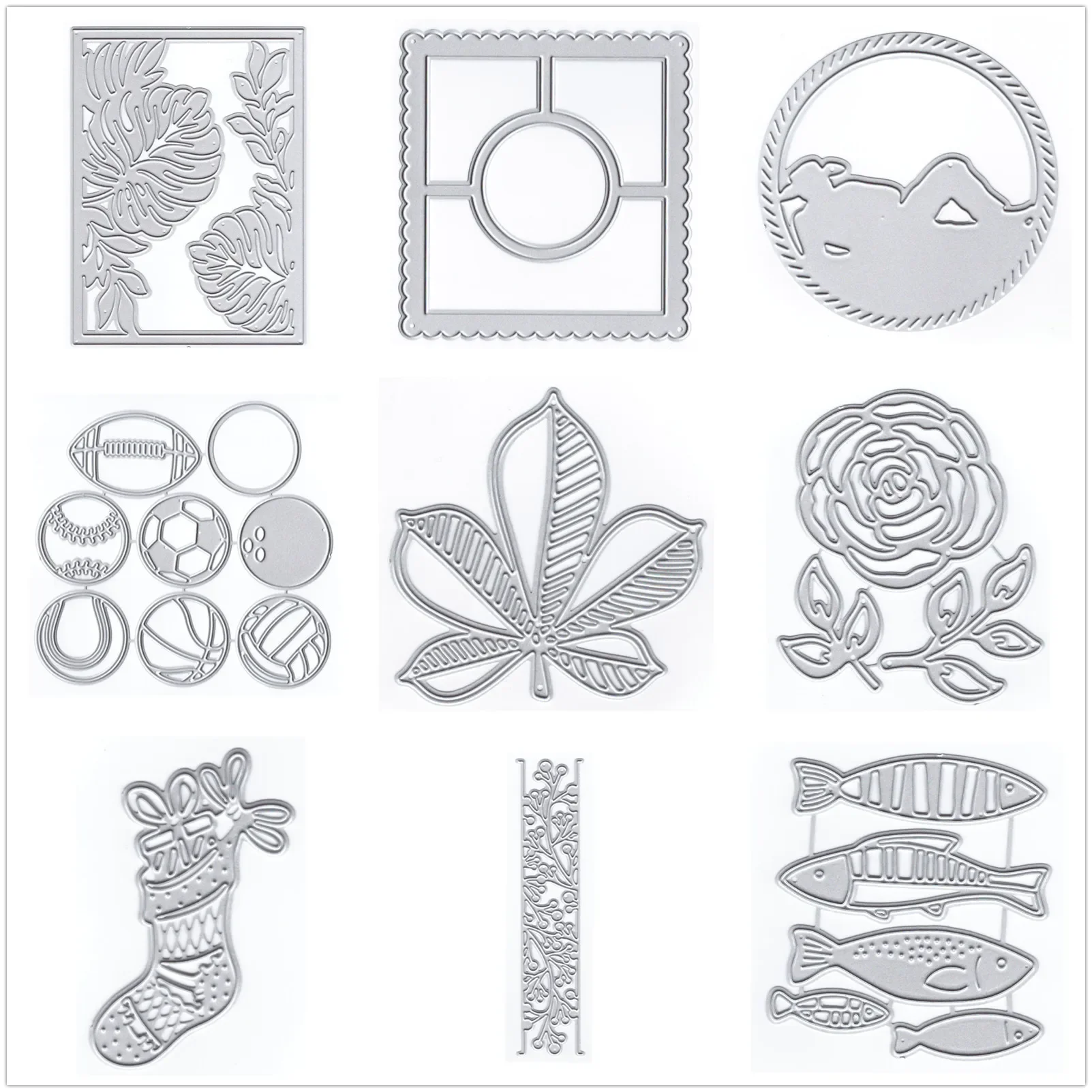 Geometry Background Metal Cutting Dies - DIY Scrapbooking Templates For Cards & Photo Albums