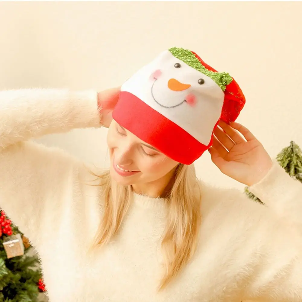 Cute Large Elk Snowman Plush Ball For Men Korean Winter Cap Cartoon Plush Hat Christmas Hat Santa Claus