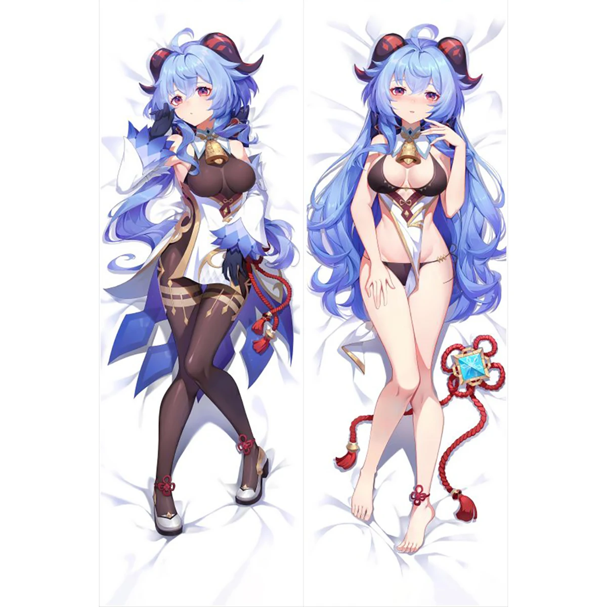 

Dakimakura anime Ganyu Genshin Impact nude lingerie Large Breasts butt Double-sided Print Life-size body pillows cover Adult