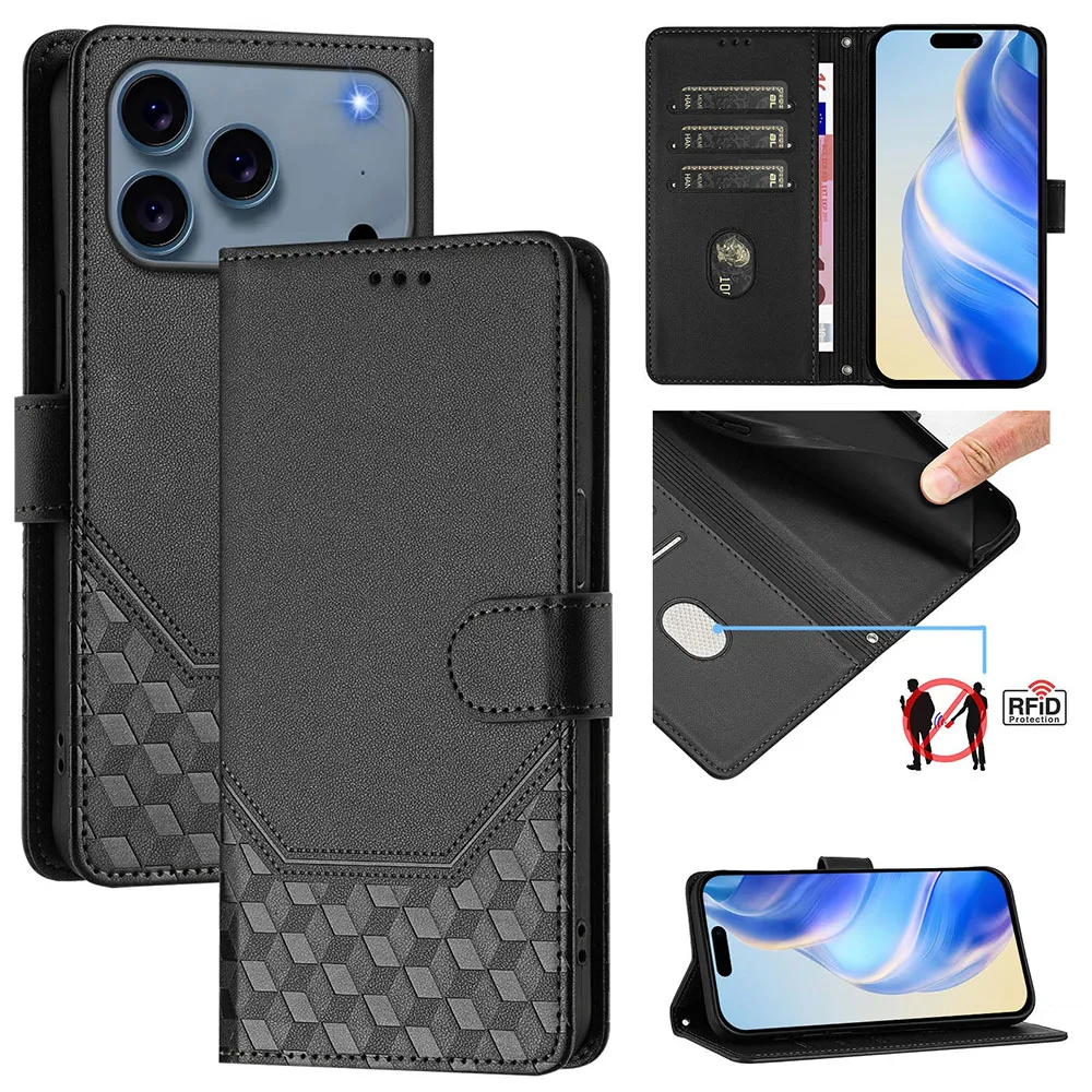 Premium RFID Blocking Flip Wallet Phone Case with Card Holder