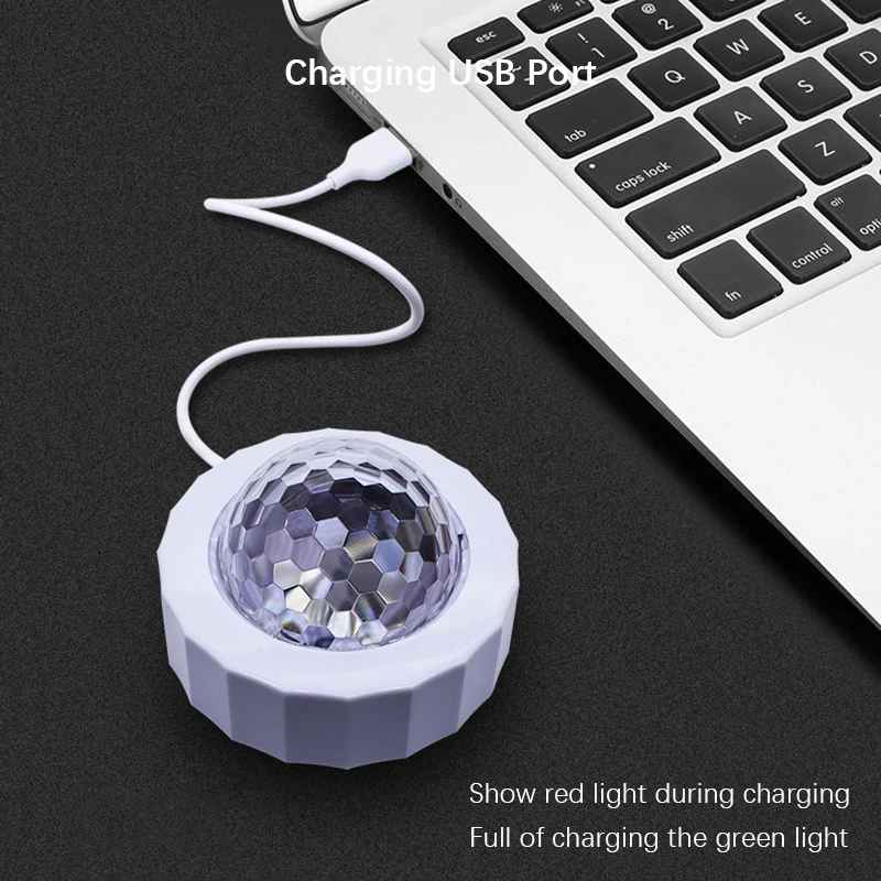 LED 야간 조명, USB 충전, 사운드 컨트롤, 다양한 조명 색상, 거실 및 차량에 적합
