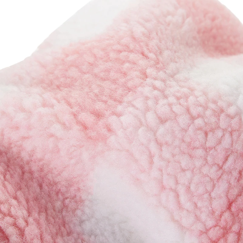 Cute Pink Plaid Santa Claus Hat Fleece Santa Cap Christmas Hats for Adults with Plush Trim