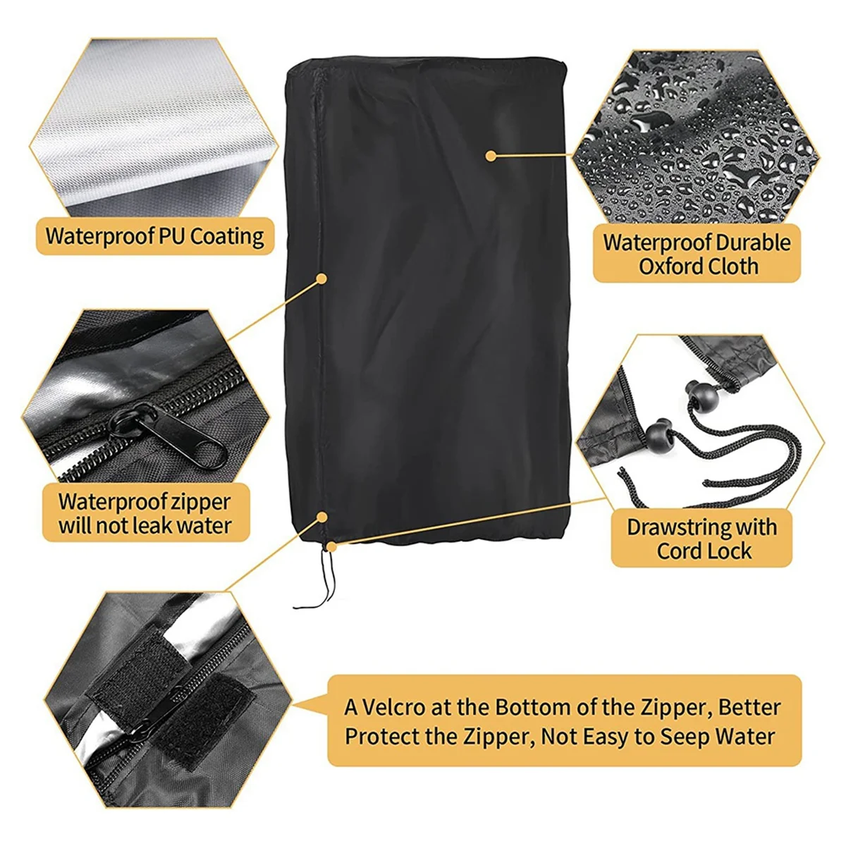 BAAU 58.2x13Inch Punching Bag Cover Outdoor Waterproof, Oxford Cloth Boxing Bag Cover Freestanding Heavy Black