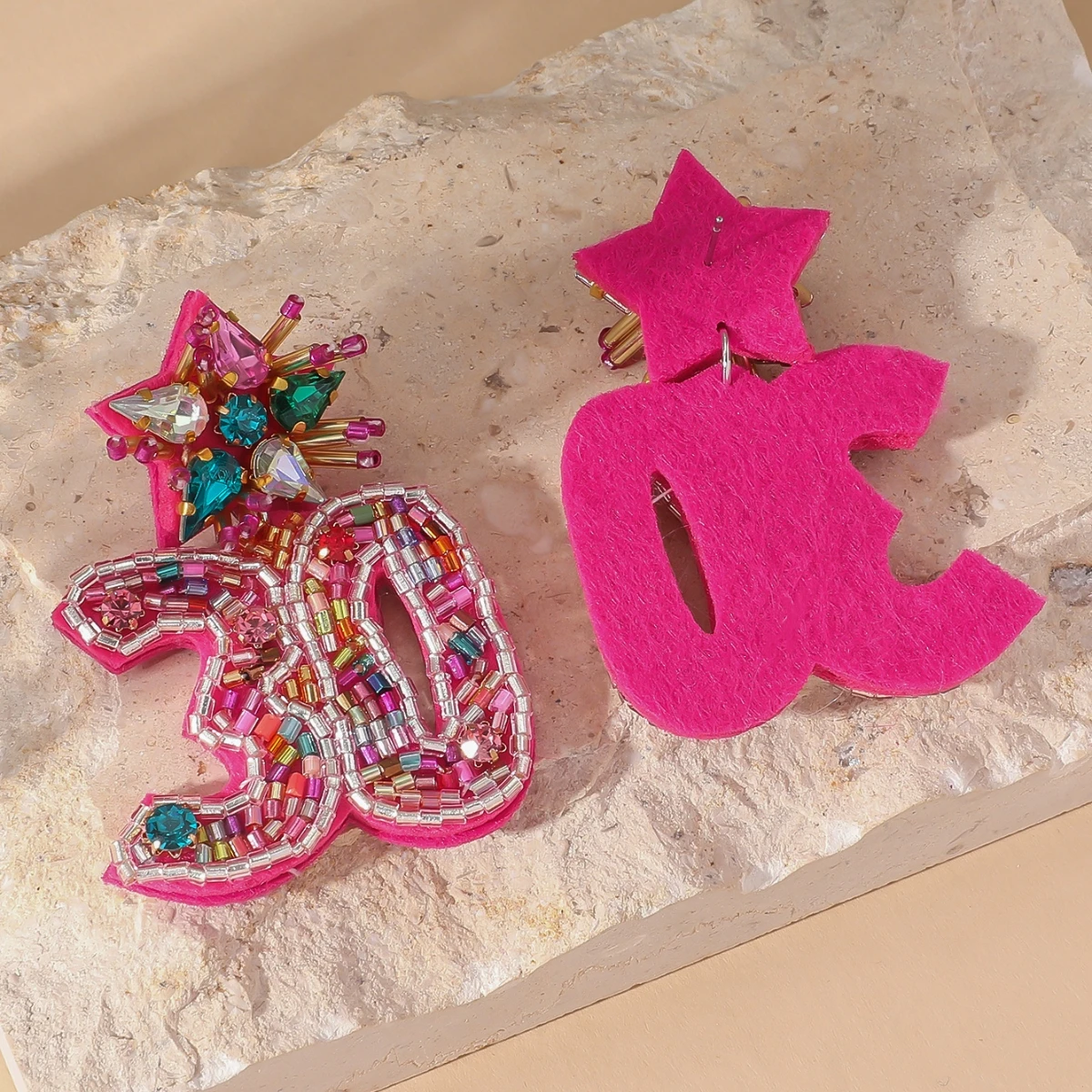 Luxury Number 22 30 40 50 60 70 Drop Earrings for Women Ladies Boho Style Figure Seed Beaded Earrings Big Statement Jewelry Gift