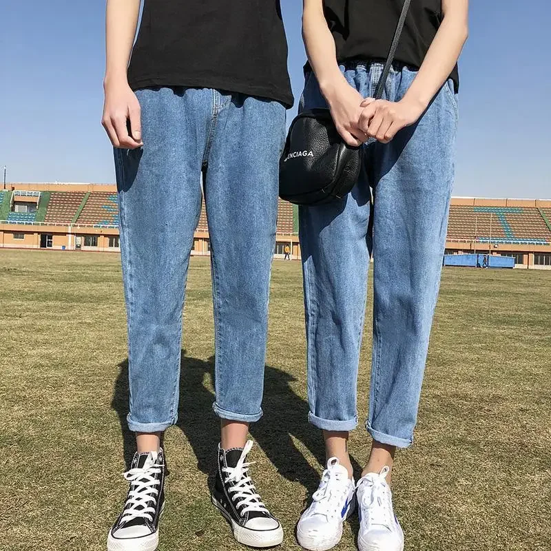 Pantalones vaqueros para hombre con agujeros rotos, pantalones vaqueros para hombre, cónicos, rotos, moda coreana, pantalones punk apilados vintage Kpop Xs