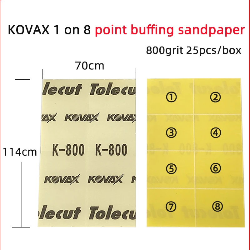 KOVAX Tolecut /Japan sandpaper 1piece into 8 pieces Car Paint Surface Fine Polishing Point Grinding Block To Remove Dust Point sanding discs sandpaper set polish sand paper sandpaper tools mini sandpaper kit sander pads