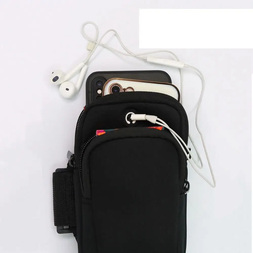 Durable Neoprene Sports Armband Phone Case Breathable Mesh Waterproof With Headset Hole Black Blue Green Arm Bags Universal 3