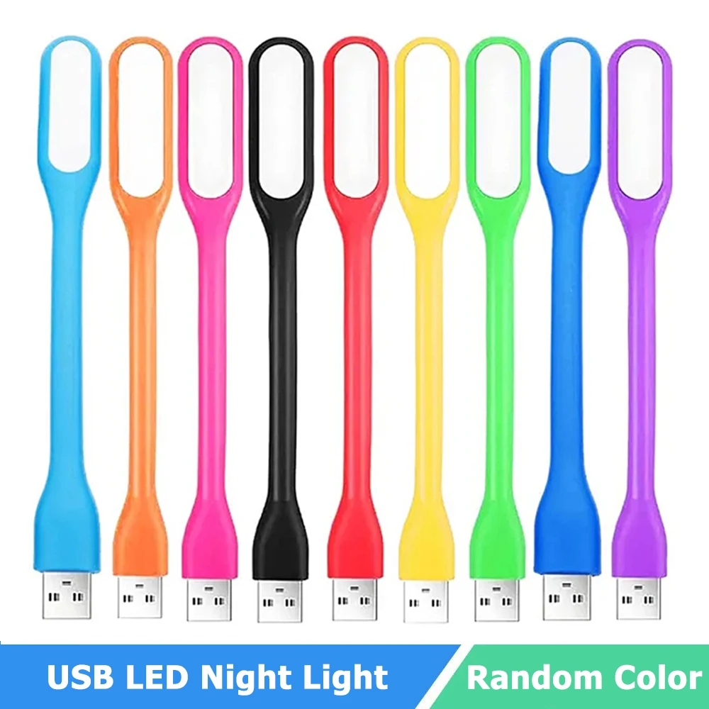 

Mini U​SB LED Night Light 5V LED Reading Book Lamp Eye Protection Random Color Bendable LED Desk Lamp Power Bank Notebook