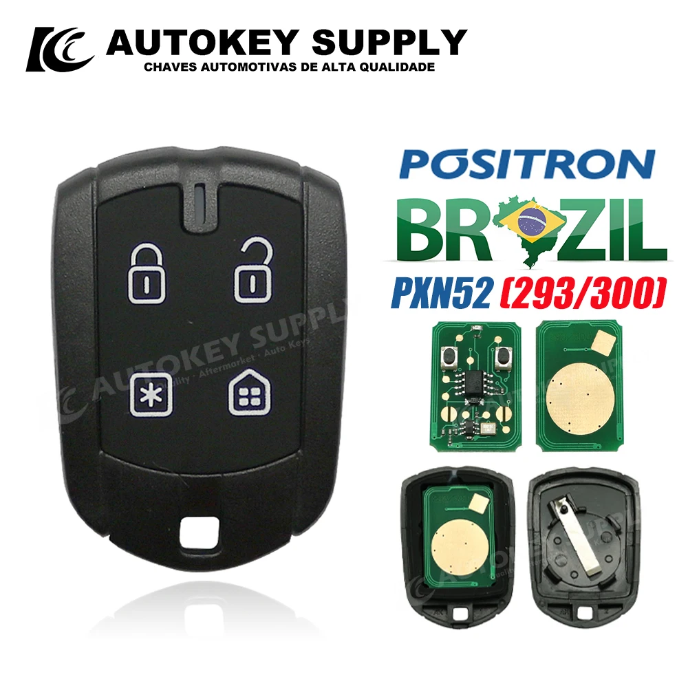 Remote Key Double Program (293/300) AKBPCP126AT / AKBPCP152AT AutokeySupply For Brazil Positron Flex (PXN52) Alarm System car remote key car key