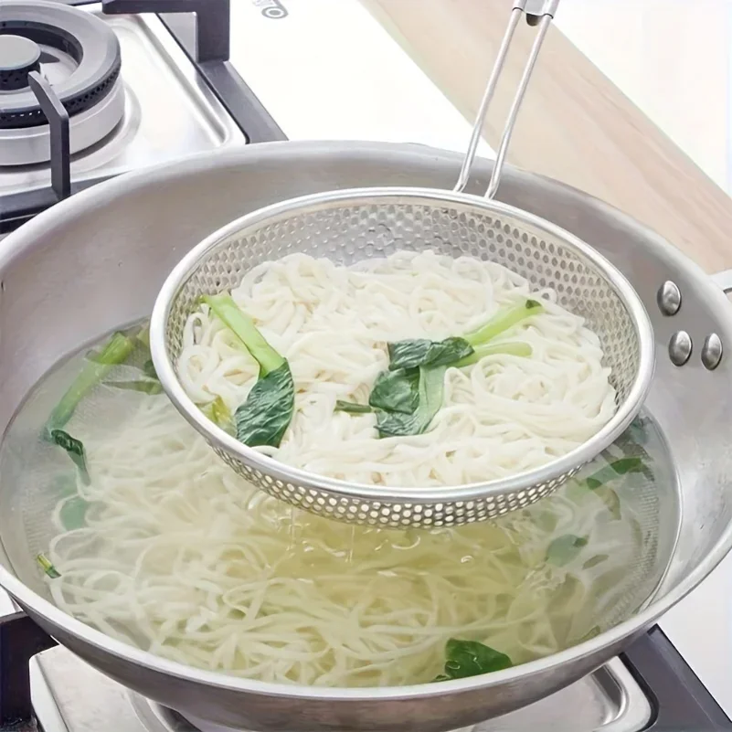 Stainless Steel Fine Mesh Skimmer Spoon for Noodles Spaghetti Colander 6