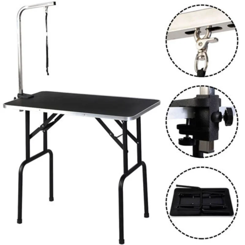 

M8 Pets Steel Suspension Grooming Bracket with Sling Adjustable Metal Table Arm Support Dog Cat Holder Desk Pet Products