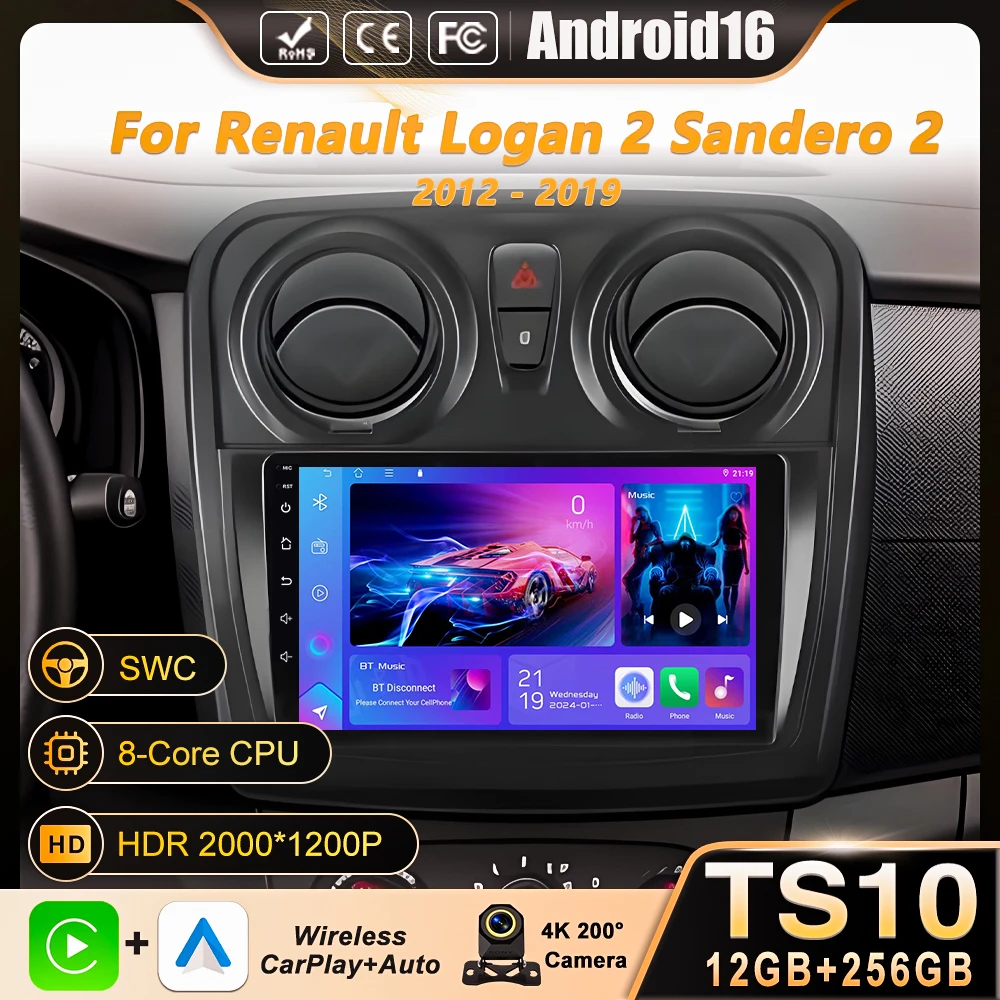 4G&128G 9 Autoradio per Renault Dacia Logan 2 Sandero B52 2012-2019 con Carplay Android Auto Wireless Android 15,Bluetooth RDS/FM Radio,Wi-Fi GPS Navi,Telecamera posteriore AHD 4G&128G 9 Autoradio per Renault Dacia Logan 2 Sandero B52 2012-2019 con Carplay Android Auto Wireless Android 15,Bluetooth RDS/FM Radio,Wi-Fi GPS Navi,Telecamera posteriore AHD