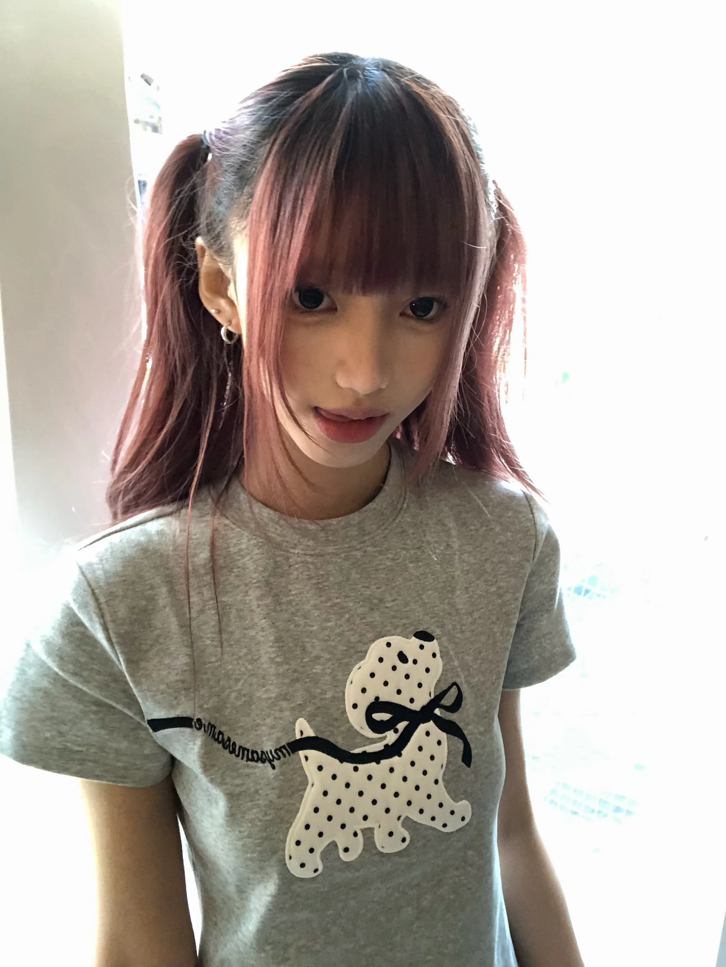 Karrram Japanisches Y2k Polka Dot Puppy Print T-Shirt im 2000er-Jahre-Stil, kurzärmeliges graues T-Shirt, Vintage Harajuku Cutecore Tops American – Detail 6