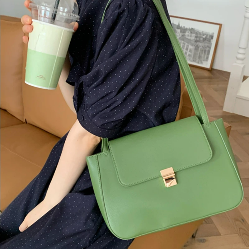 KoreanBagforWomenLeatherSolidColorBriefcaseArmpitBag2023New