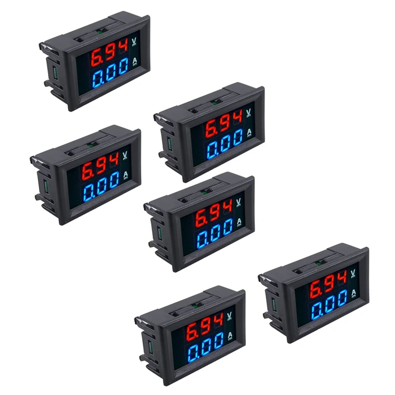 

HOT-6Pcs LED Digital DC 0-100V 10A Voltage Amp Volt Meter Panel Dual Voltmeter Ammeter Tester