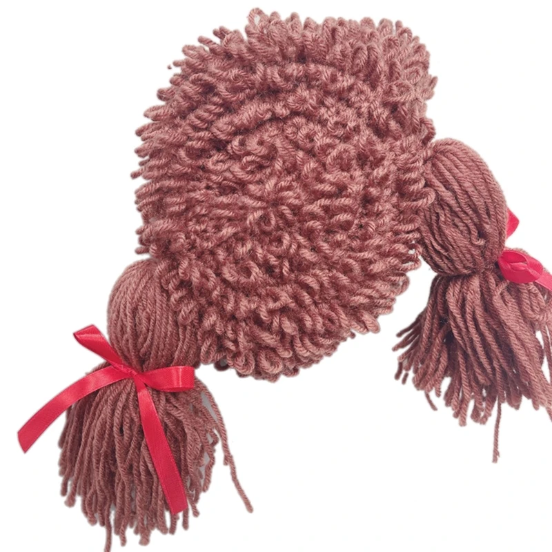 Kid Pigtail Crochet Braid Hat Kids Girl Hat Beanie Hair Pigtail