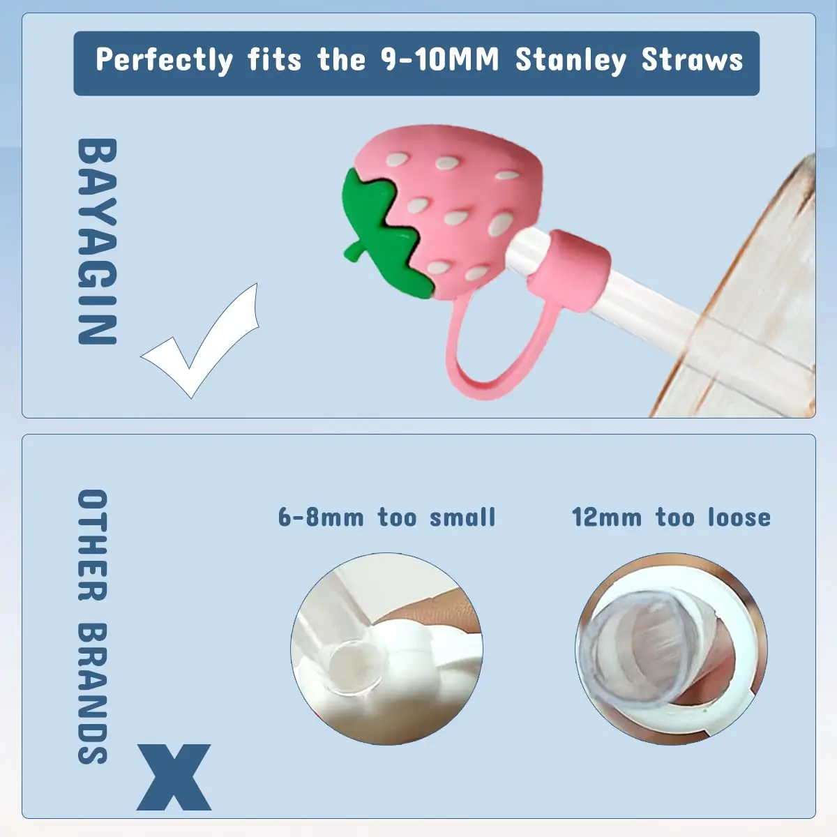 10mm Straw Cover, 4pcs Straw Covers Cap for Stanley Cup 40 oz 30 oz Food  Grade Silicone Cute Large Cloud Straw Topper Straw Tips Cover Protector  Plugs