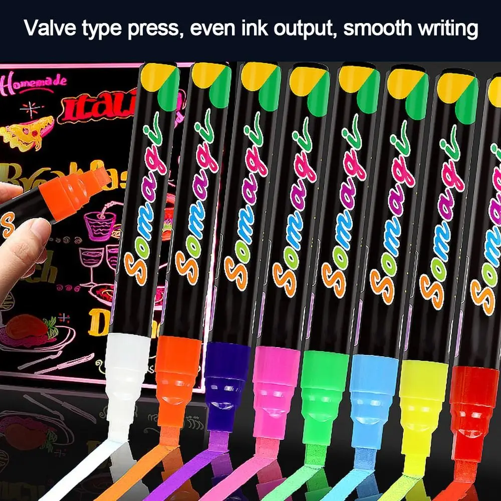 Erasable Liquid Chalk Marker Pen LED Writing Board Glass Window Art Art Marker Pen Blackboard Graffiti Fluorescent Marker