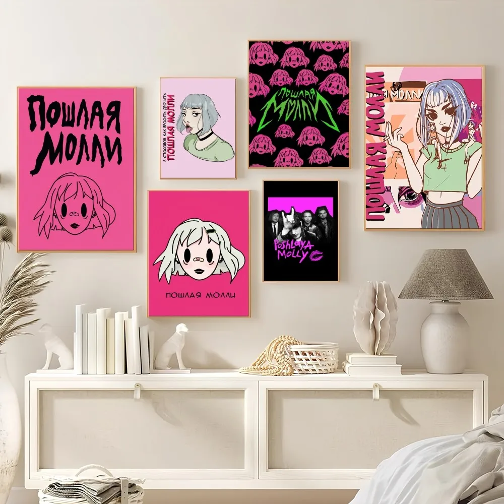 P-Poshlaya Molly Band Music Poster Prints Wall Painting Bedroom Living Room Decoration Office Small