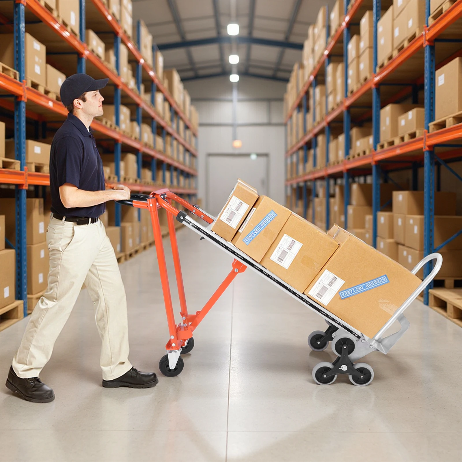 Aluminum Stair Climbing Cart with Wheel for Warehouse Moving