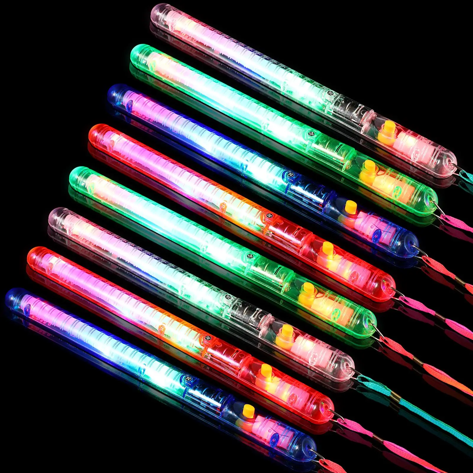 10pcs Flashing LED Wand Sticks Glowing Cheer Wands Multicolor Light Up Wands Glow In The Dark