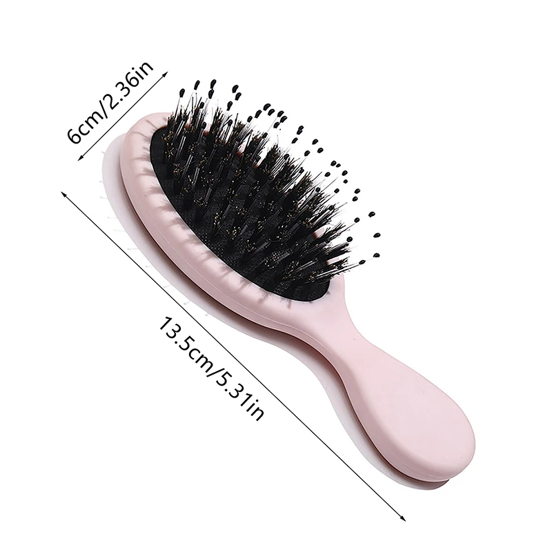 천연 멧돼지 강모 타원형 헤어 브러시, 머리 두피 마사지 빗, 휴대용 말머리 빗, 패션 스타일링 도구, 신제품