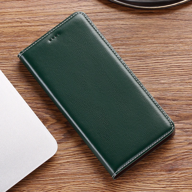 Genuine Leather Wallet Flip Phone Case with Babylon Pattern