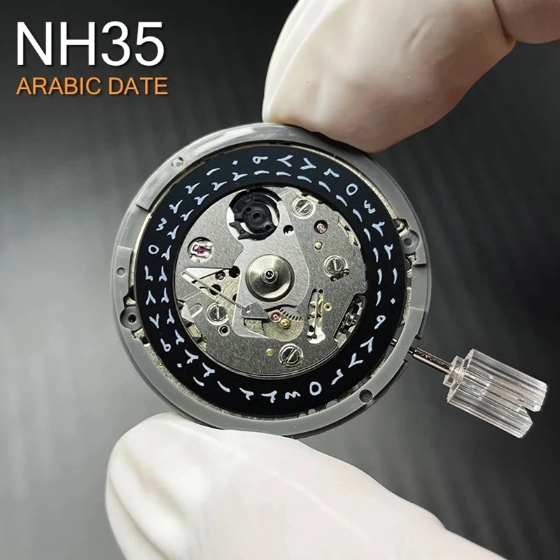 아랍어 NH35 자동 기계식 무브먼트 디스크, 3.0 모드 교체 메커니즘, NH35A 24 보석, 고정밀