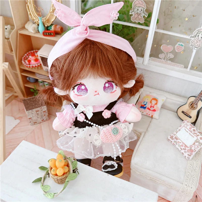 

20cm Cute Strawberry Cheese Sweet Girls Doll Kawaii Stuffed Customization Figure Toys Pink Clothes with Bag 1/8 BJD Doll Gifts