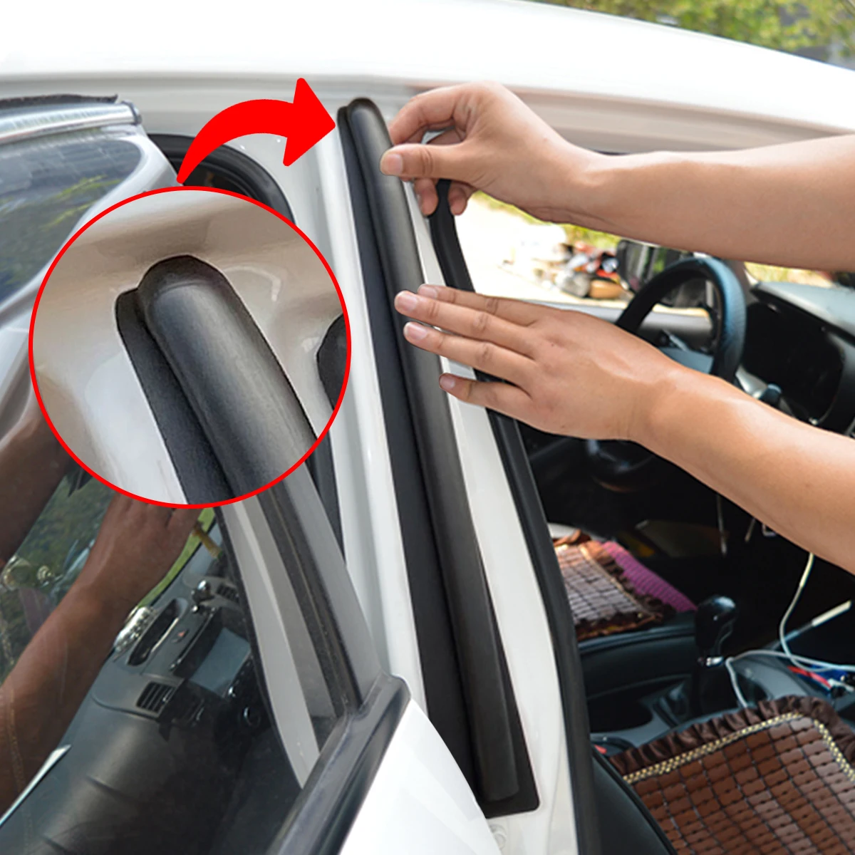 Car B Pillar Seal Strips Sticker Soundproofing Waterproof Auto Door Middle  Column Sealing Strip Car Accessories DIY Universal - AliExpress