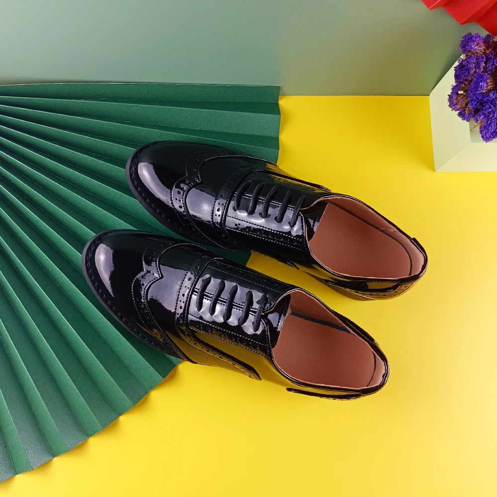 Women's Leather Summer Platform Sneakers Flat Casual Oxford Shoes Loafers Moccasins Spring Vintage for Woman Trend New