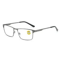 Lunettes de lecture à la mode pour hommes, monture de lunettes de Prescription bloquant la lumière bleue de haute qualité avec charnière à ressort + 75 + 125 + 175 + 225 5