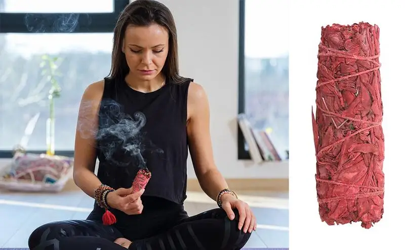 Dragon Blood Sage Red Sage Stick Dragons Blood & Mountain Sage Burning Aromaterapia Energy Cleaning Bundles For Yoga