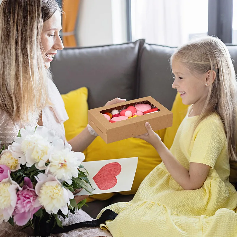 10/20/25/30pcs Cake Boxes with Window, Transparent Bakery Boxes for Pastry, Chocolate, ... - SKU CBW01753 - UGI Packaging