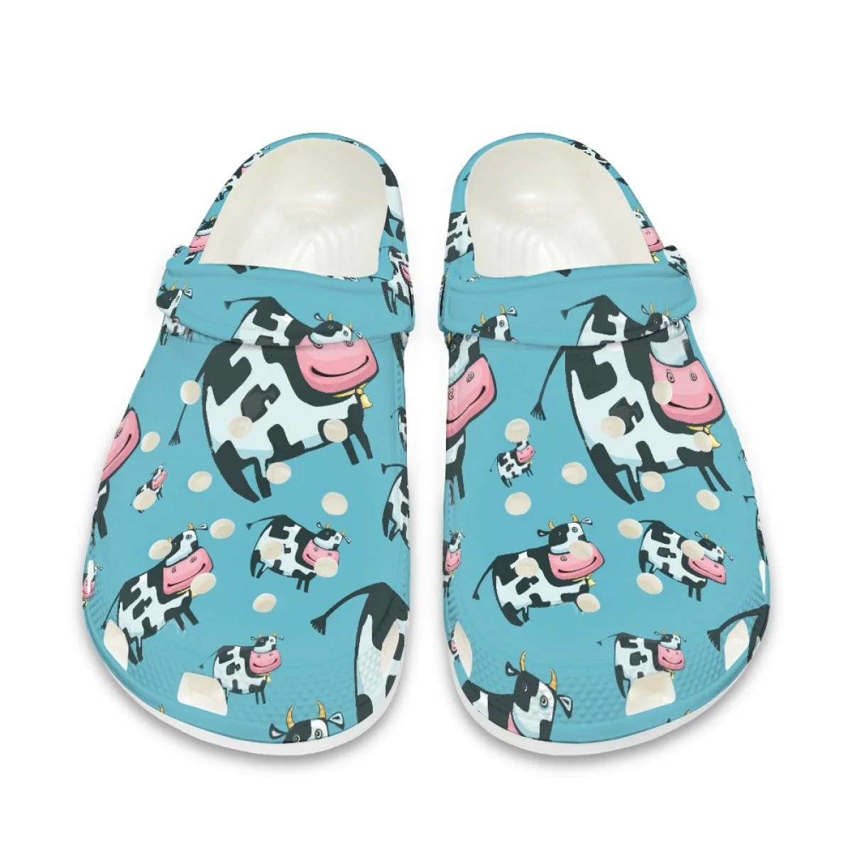 Cute Cartoon Cow Design Slippers New Lightweight Non-slip Home Flats Shoes Couple Indoor Breathable Travel Beach Sandals Slides