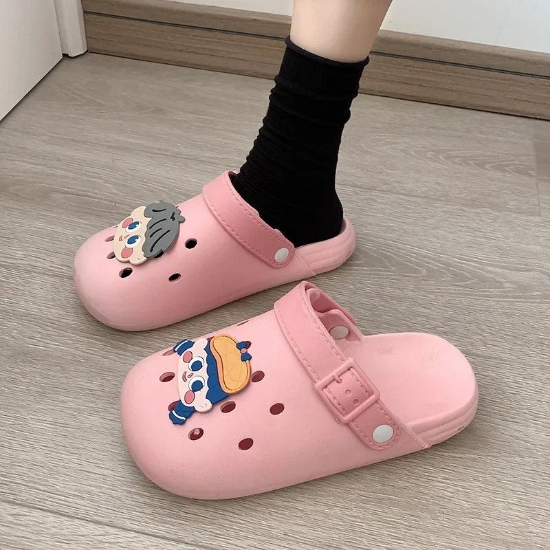 

New summer fashion flat hole shoes cartoon EVA slippers non-slip casual indoor slippers outdoor beach men's and women's shoes