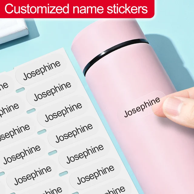 Custom Transparent Name Stickers-Personalized Waterproof Labels for School Supplies, Kids Crafts & Sports Bottles