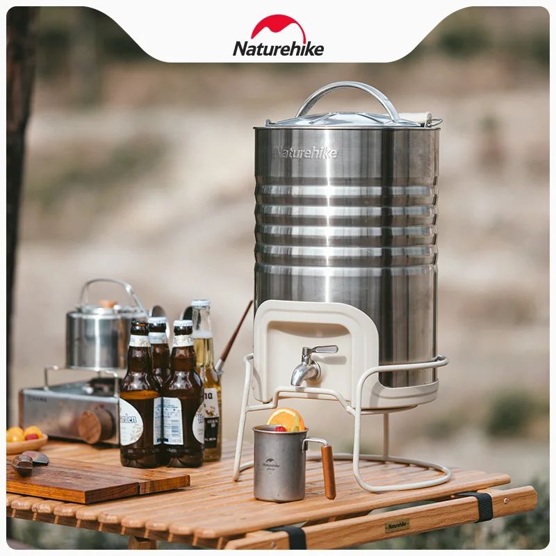 Naturehike Stainless Steel Retro Insulation Bucket Outdoor Camping Car Ice Bucket Water Storage