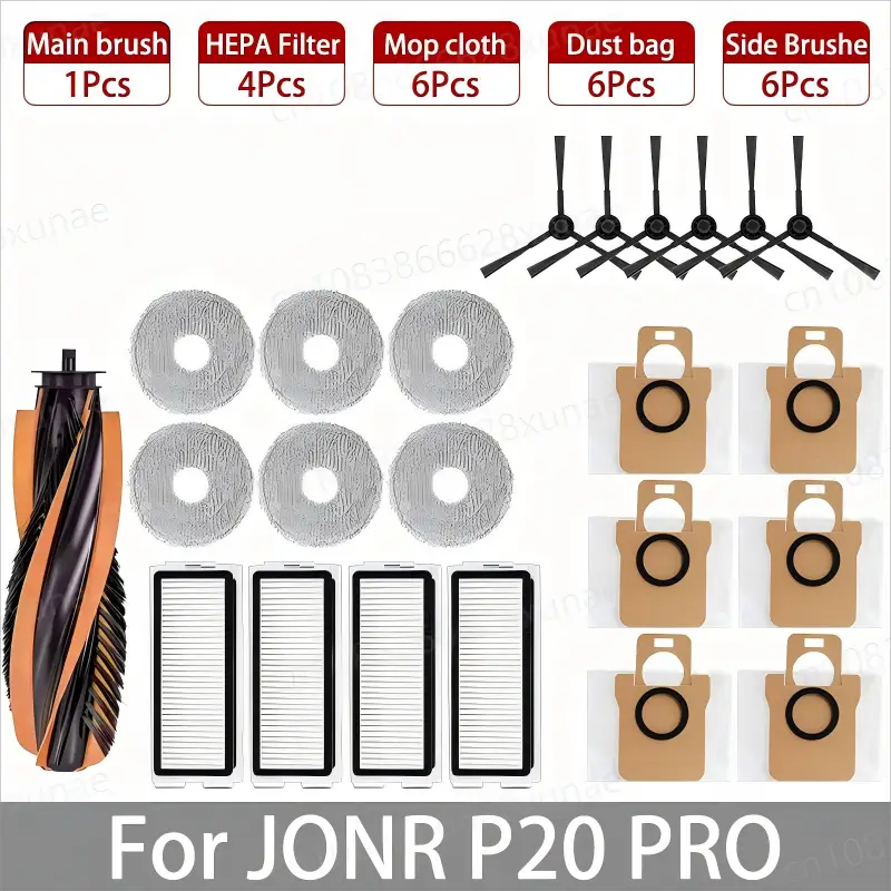 For JONR P20 PRO / T5 Pro Robot Vacuum Cleaner Accessories Main Side Brush Hepa Filter Mop Cloth Dust Bag Replacement - Image 10