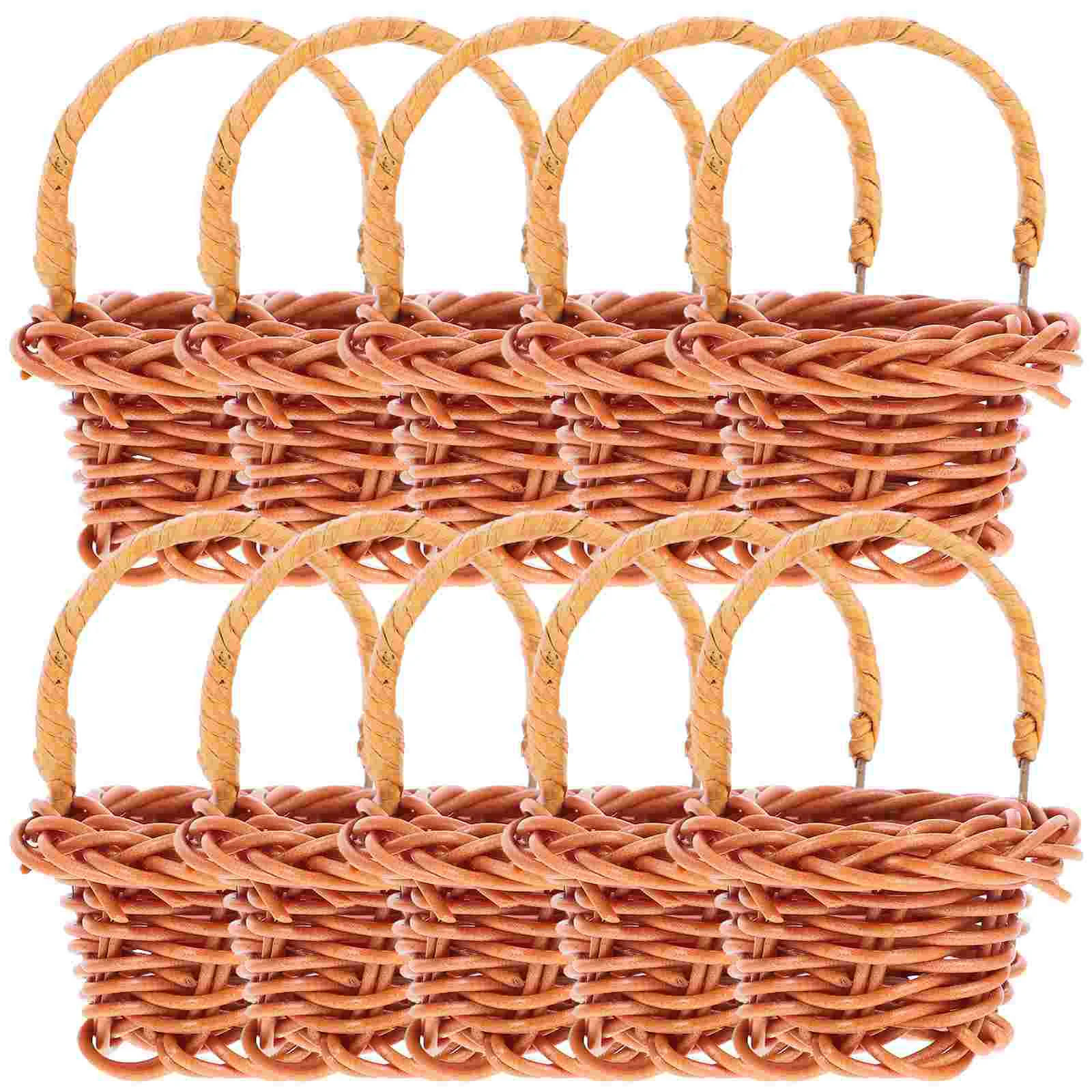 

Small Flower Basket Handheld Woven Basket Rattan Woven Mini Hand-Carried Basket Household Office Decor Basket Ornaments