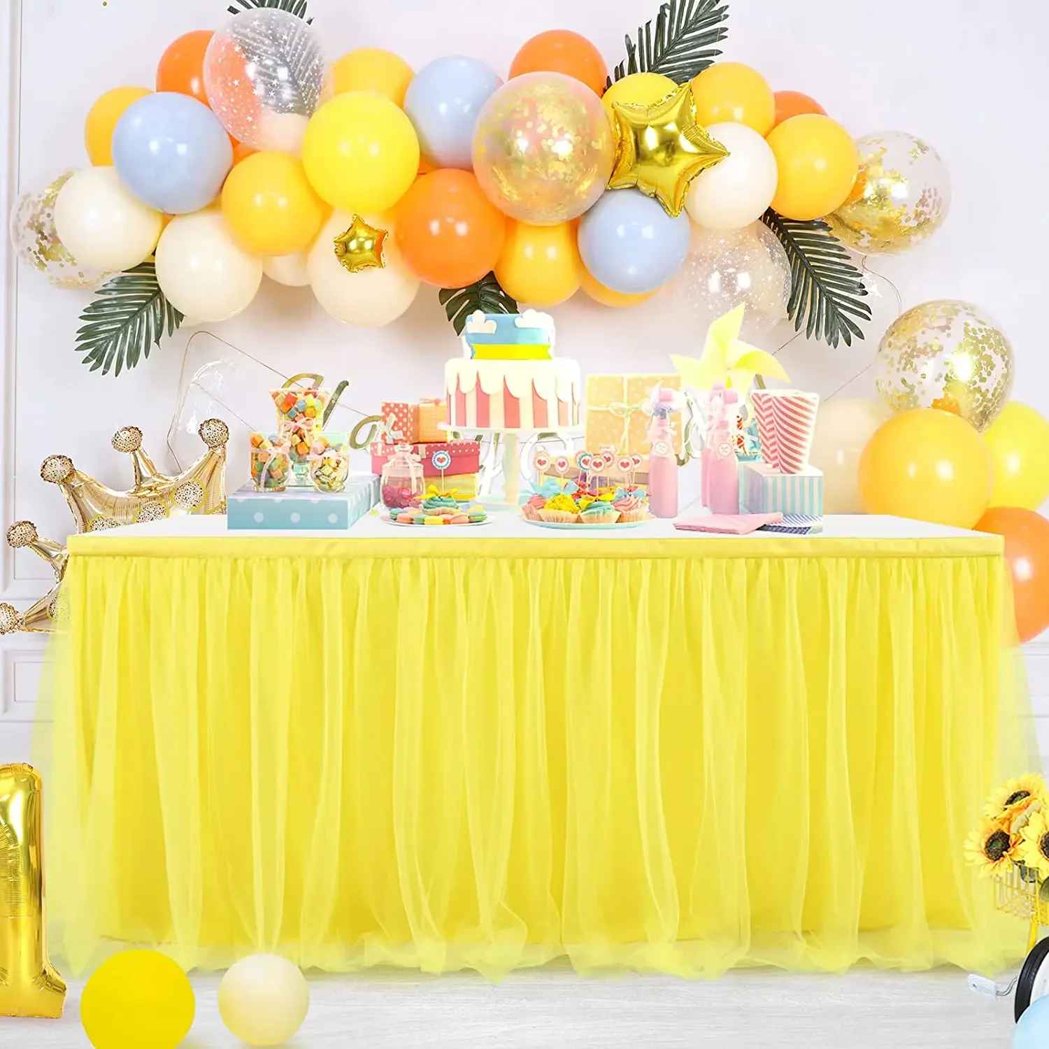 Table Skirt Baby Shower Main Table Decorations Table Skirt Pleated
