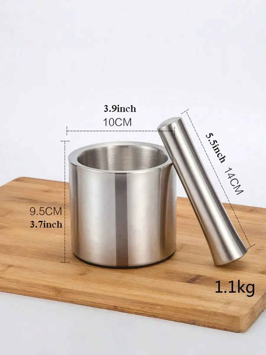 1pc 304 Stainless Steel Garlic Masher, Manual Mortar And Pestle Grinder For Making Garlic Paste, Crushed Herbs And Spices — view 4