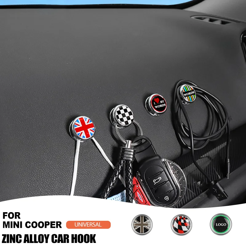 

1PCS For Mini Cooper Car Interior Sticker Fastener Cable Key Alloy Hook Up Holder Storage Clip F56 F60 R56 R60 Auto Accessories