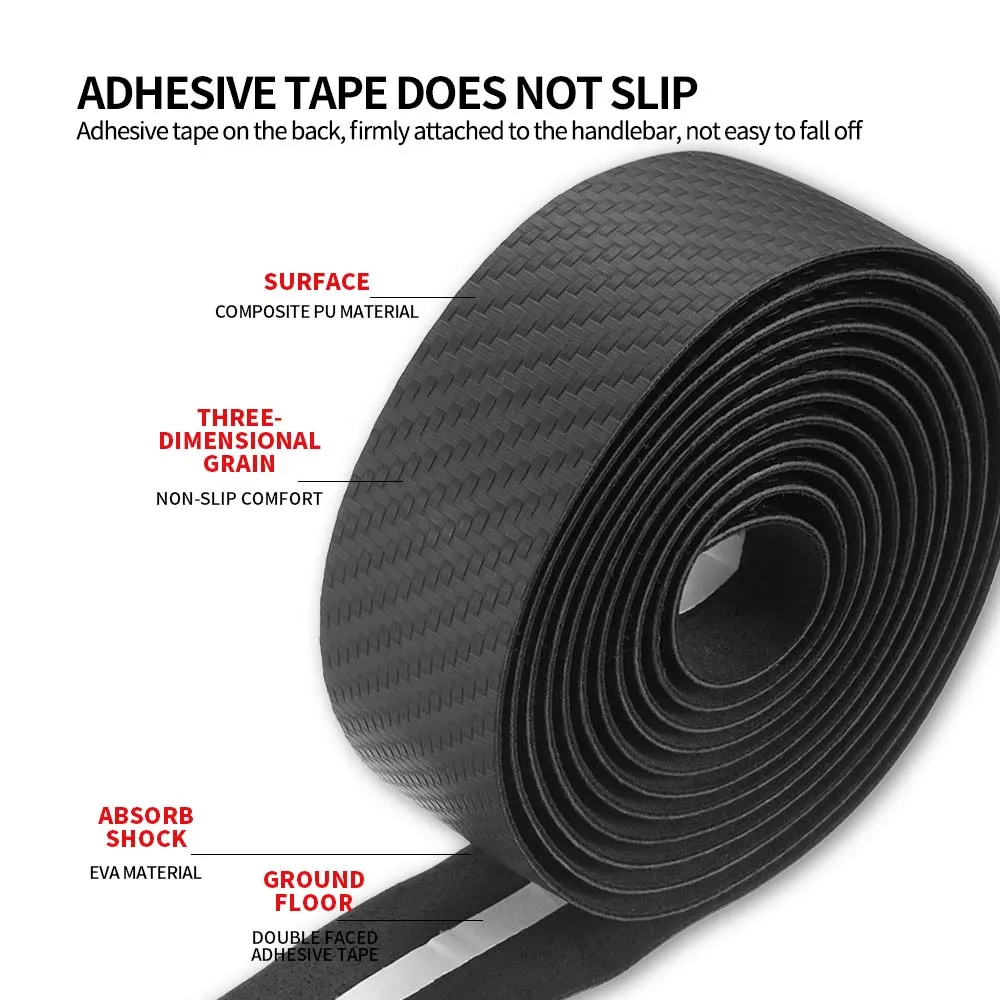 MOTSUV Road Bike Handlebar Tape 3D Carbon fiber Anti-slip Shock Absorbing Belt Winding Straps Soft Wear-Resistant Cycling Stra bike handlebar tape,bicycle handlebar strap