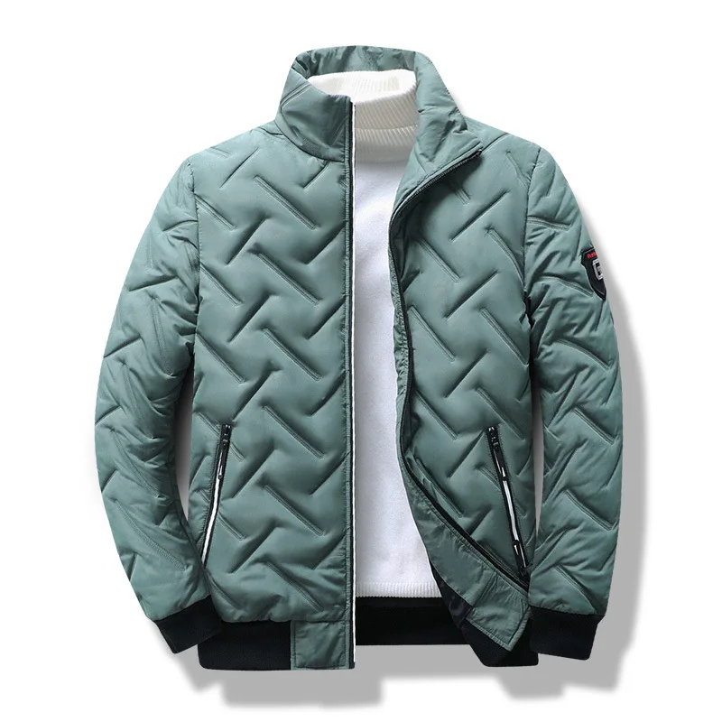 

Autumn and Winter Cotton Coat Men's Down Cotton Jacket Stand Collar Lightweight Warm Top