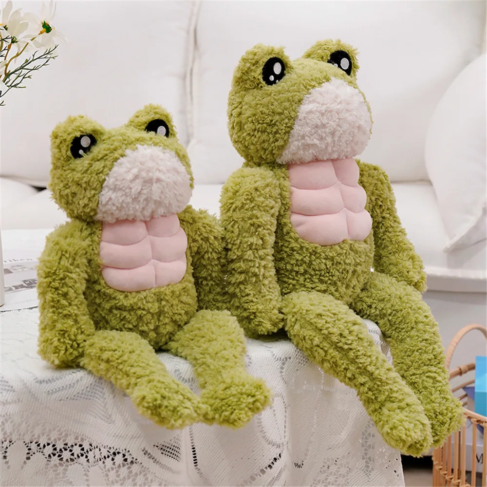 

35/45cm Creative Strong Frog Plush Toy Stuffed Animal Kawaii Soft Muscle Frog Doll Cute Plushies Christmas Gift for Child Kids