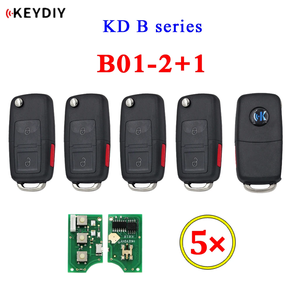 

5Pcs/Lot KEYDIY B Series B01-2+1 3 Button Universal Remote Control for KD900 URG200 KD-X2 Mini KD KD-MAX To Generate New Remote