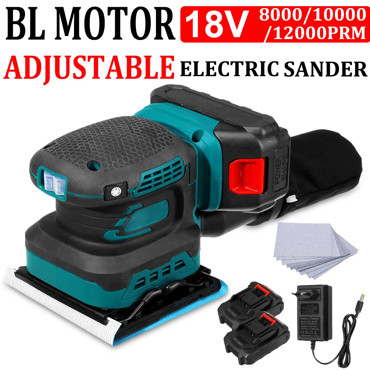 Electric Grinder Sander Brushless Random Orbital Electric Sheet Sander Wood Grinder Polishing Machine Dust exhaust Power Tools Makita 18V Battery