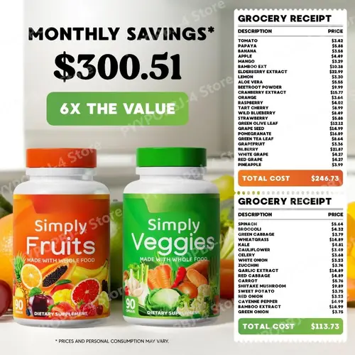 Fruit and Vegetable Capsules Packed with Over 40 Different Fruits Vegetables Made with Whole Food Superfoods High Beta Carotene - Image 2